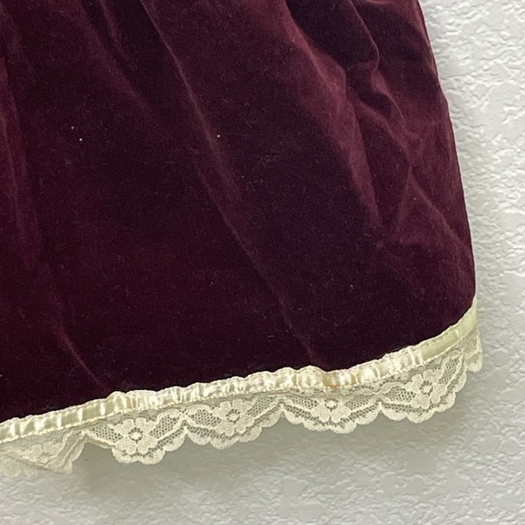 Gunne Sax dress midi vintage velvet sz 7 puff long sleeve burgundy 1970’s - Picture 11 of 11